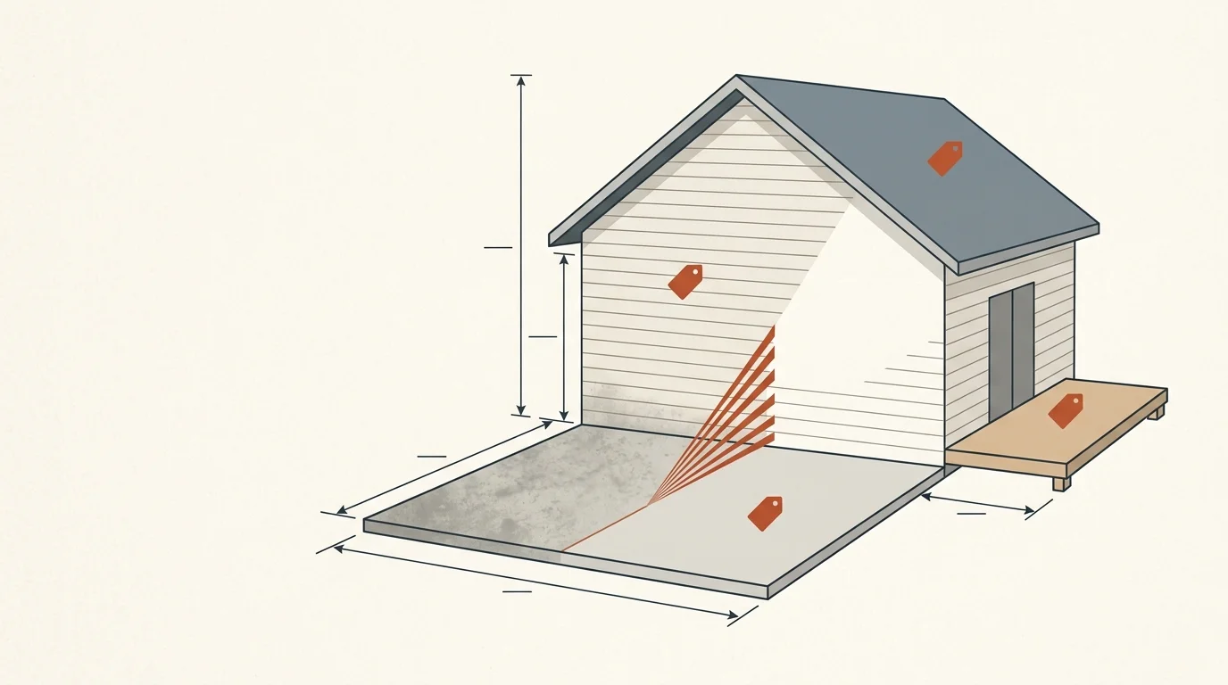 Pressure washing estimate calculator diagram showing cost by surface type