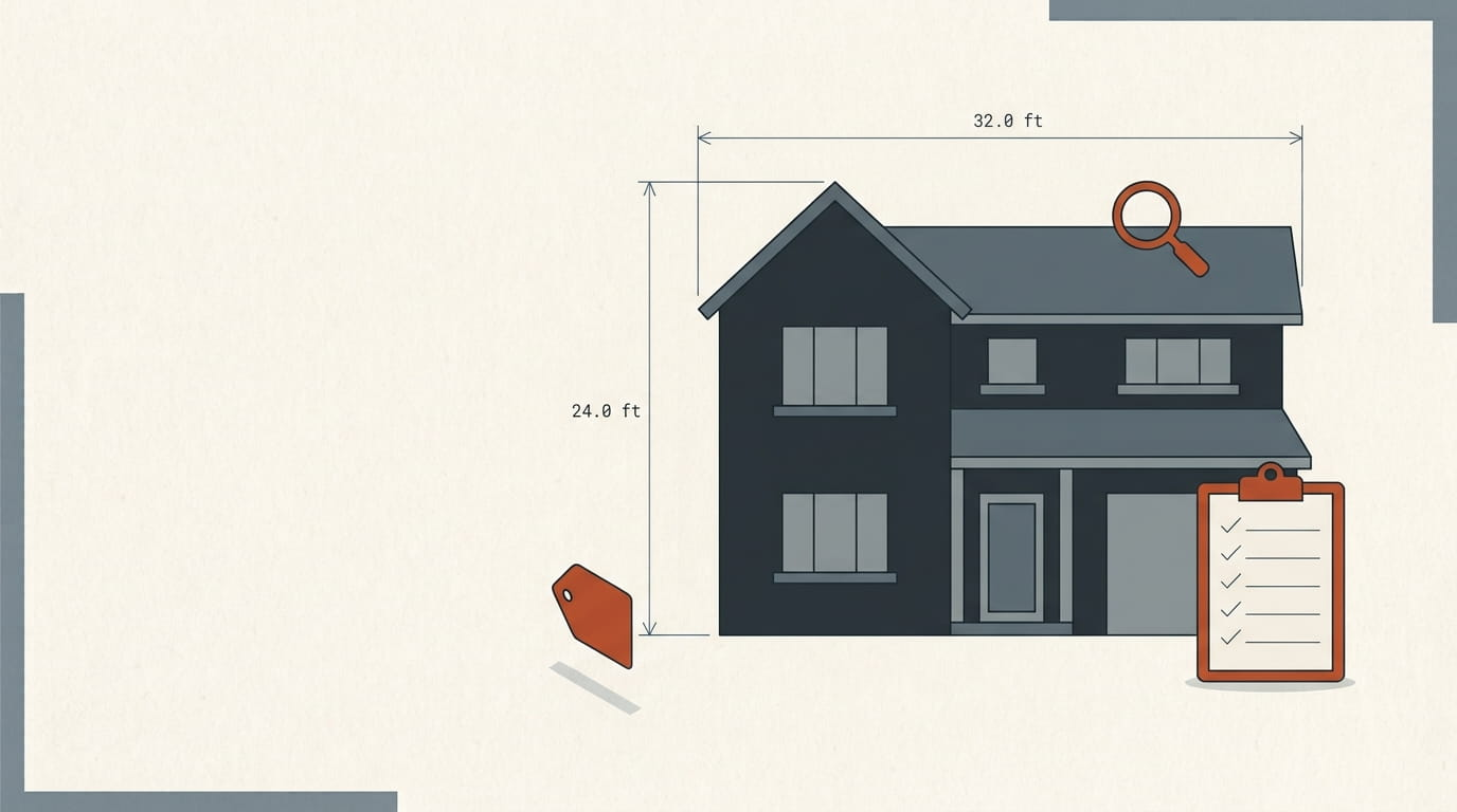 Home inspection cost calculator diagram showing house checklist and price factors